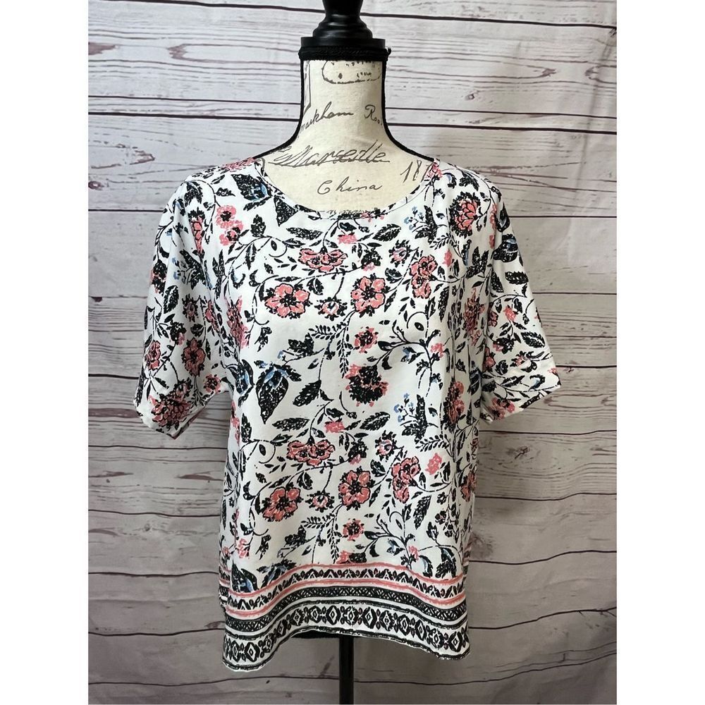 Atmosphere size‎ 14 flower patterned blouse, 3/4 sleeves